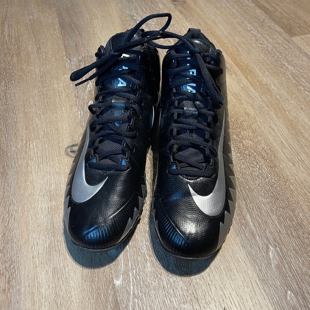 Nike Alpha Menace Shark Men's Football Cleats High Top Black Silver Neon Size 10
